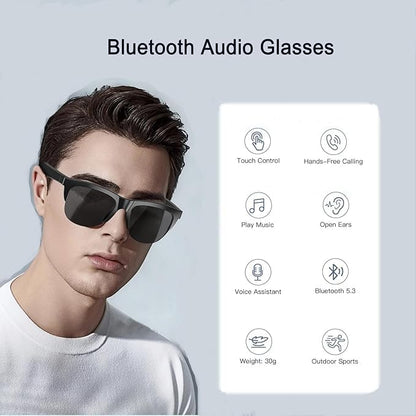 Smart Glasses Wireless Bluetooth Square Sunglasses Open Ear Music&Hands-Free Calling,for Men&Women,Polarized Lenses,Ip4 Waterproof,
