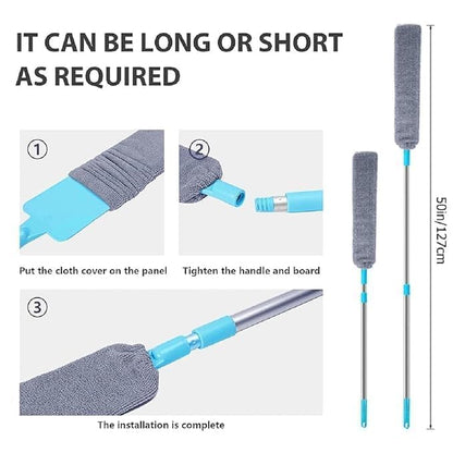 Emcgicc Retractable Gap Dust Cleaner, Microfiber Hand Duster, Under Fridge & Appliance Duster, Telescopic Dust Brush for Wet and Dry, Cleaning Tools for Home Bedroom Kitchen (1PCS)