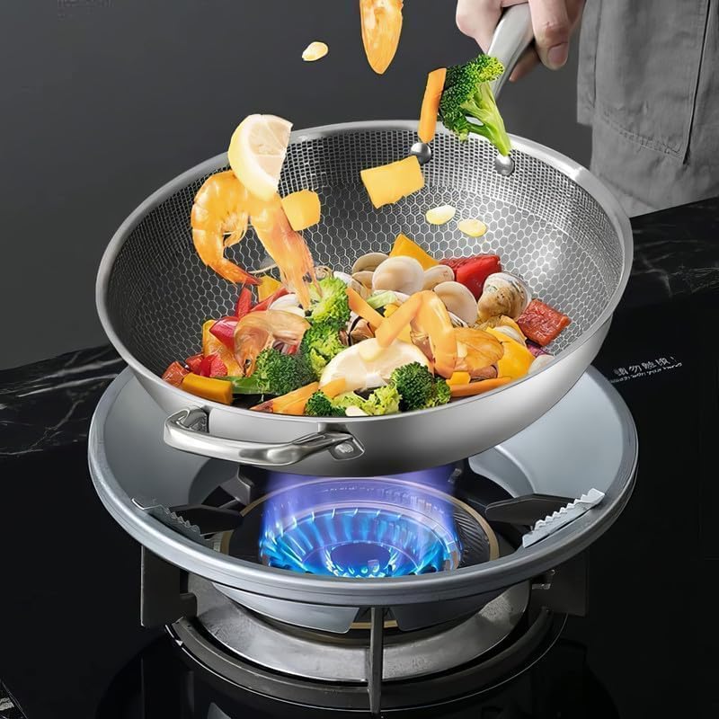 Gas Saver Burner Stand | Burner Stand | Gas Saver Jali | Windproof Gas Saver Stand | Gas Saving Ring | Gas Saver Round Burner Stand, Suitable For All Gas Stove (Dark Silvery, 1)