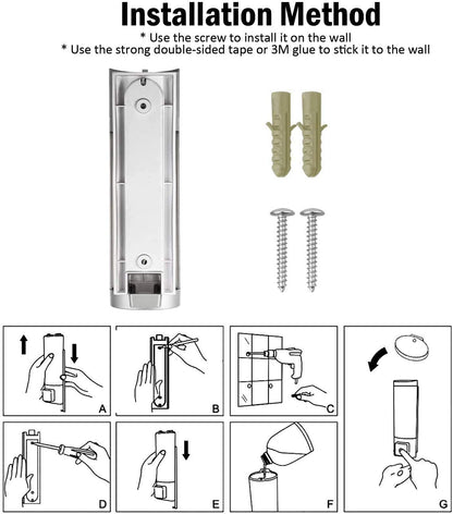 Wall Mounted Soap Shampoo Conditioner Handwash Gel Liquid Soap Sanitizer Dispenser for Bathroom Basin Kitchen Sinks (400 Ml, White)