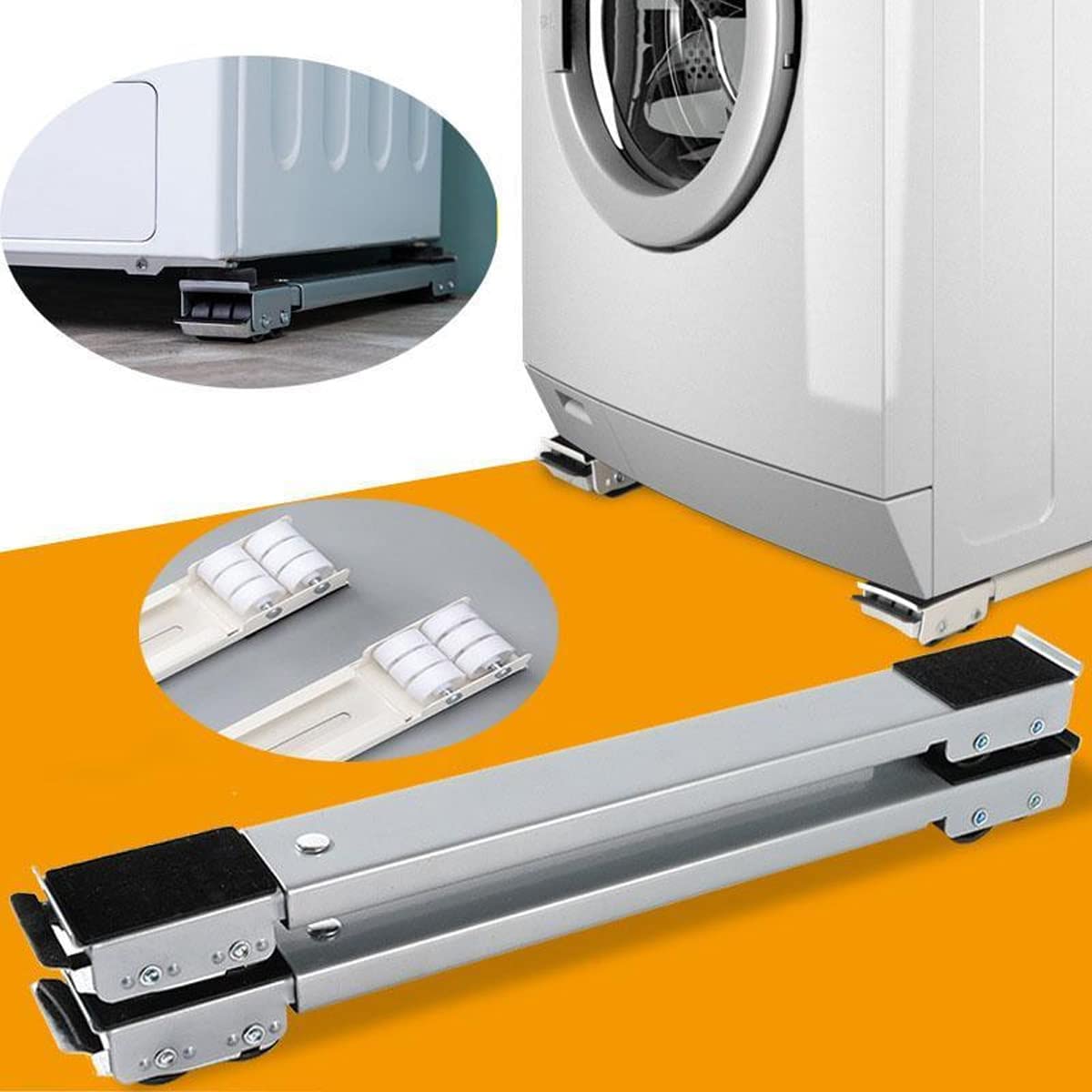 Washing Machine Refrigerator Mobile Base, Washing Machine Stand Multi-Functional Movable Adjustable Base, Moving Roller Wheel Set Easy and Safe (Trolley)
