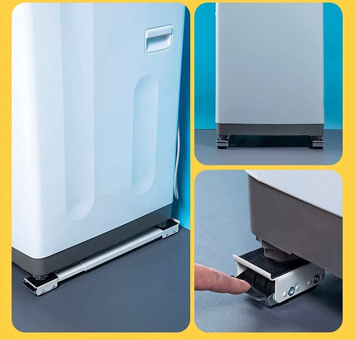 Washing Machine Refrigerator Mobile Base, Washing Machine Stand Multi-Functional Movable Adjustable Base, Moving Roller Wheel Set Easy and Safe (Trolley)