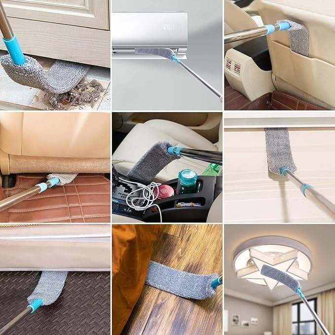 Emcgicc Retractable Gap Dust Cleaner, Microfiber Hand Duster, Under Fridge & Appliance Duster, Telescopic Dust Brush for Wet and Dry, Cleaning Tools for Home Bedroom Kitchen (1PCS)