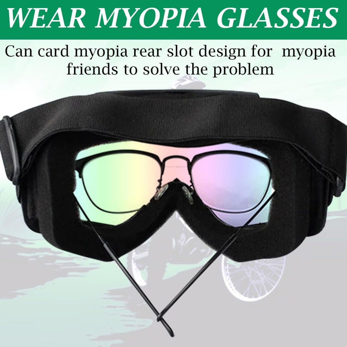 Goggle Mask - Anti-Scratch UV Protective Open Face Eyewear, Windproof Dirt Shield, Adjustable Strap, Soft Foam Padded, Detachable for Cycling, Bike, Racing, Unisex