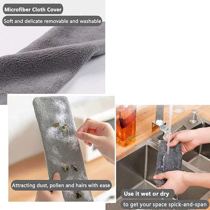 Emcgicc Retractable Gap Dust Cleaner, Microfiber Hand Duster, Under Fridge & Appliance Duster, Telescopic Dust Brush for Wet and Dry, Cleaning Tools for Home Bedroom Kitchen (1PCS)