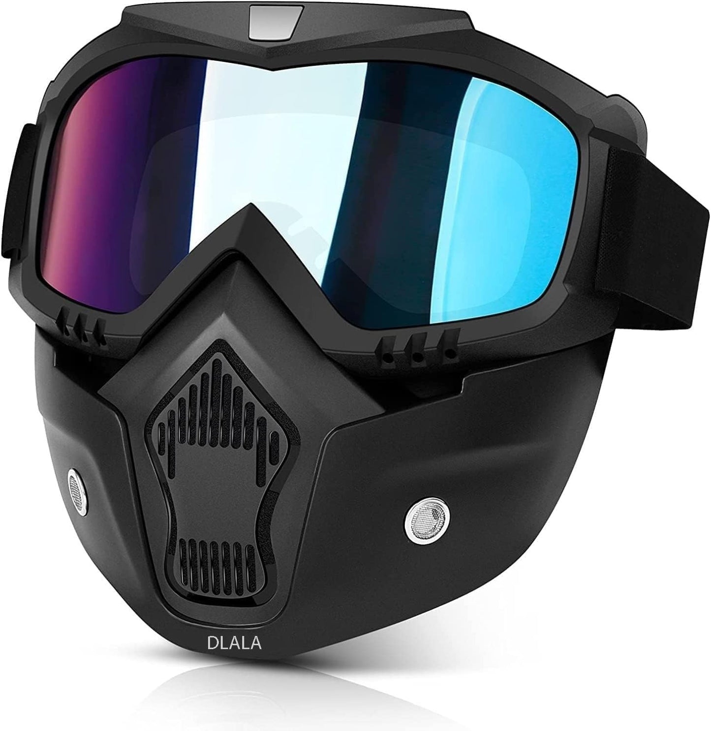 Goggle Mask - Anti-Scratch UV Protective Open Face Eyewear, Windproof Dirt Shield, Adjustable Strap, Soft Foam Padded, Detachable for Cycling, Bike, Racing, Unisex