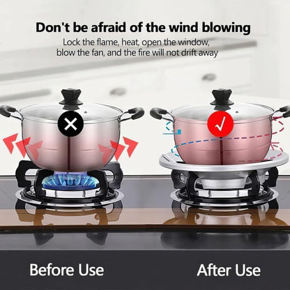 Gas Saver Burner Stand | Burner Stand | Gas Saver Jali | Windproof Gas Saver Stand | Gas Saving Ring | Gas Saver Round Burner Stand, Suitable For All Gas Stove (Dark Silvery, 1)