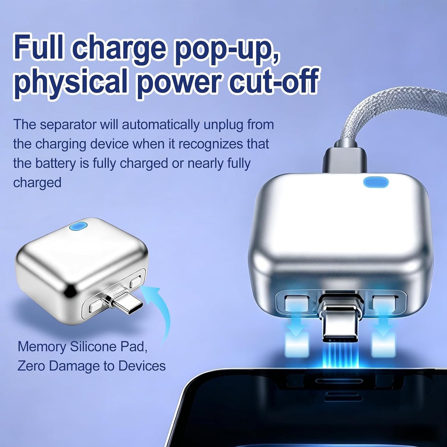Smart Charger mini Adapter with Auto Power disconnector | Light Weight | for Android, iOS, Tablet etc.