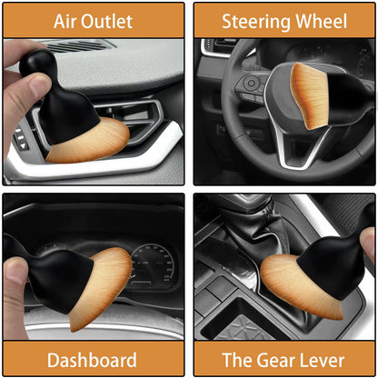 Car Interior Dust Brush,Auto Detailing Brushes,Soft Bristle Cleaning Brush,Car Detailing Brush Dusting Tool for Air Conditioner Vents, Leather,Leather,Scratch Free
