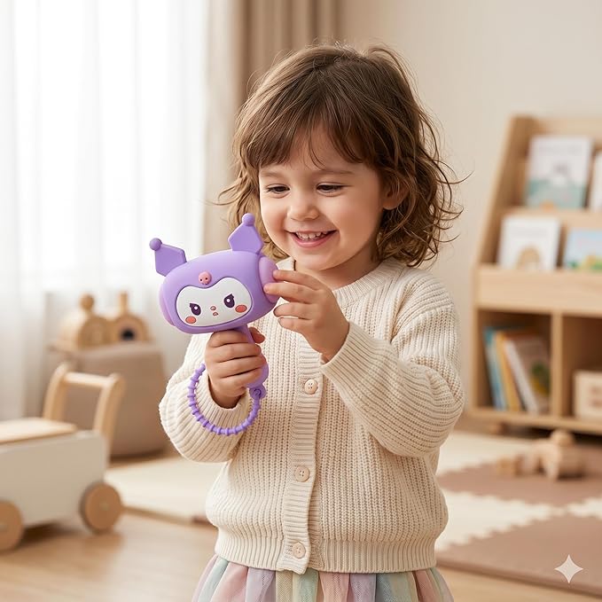 Cute Cartoon Hammer Keychain With Sound For Kids, Shake Left Right Musical Beep Hammer Toy, Soft Grip Cartoon Handheld Sensory Keychain For Babies & Toddlers