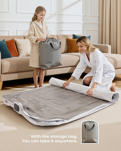 Premium Air Mattress with Built-in Pump – Double Air Bed in 3 Mins Self-Inflation/Deflation, 203x152x46cm, Soft Velvet Surface, Leak-Resistant Technology, for Guests, Travel & Camping