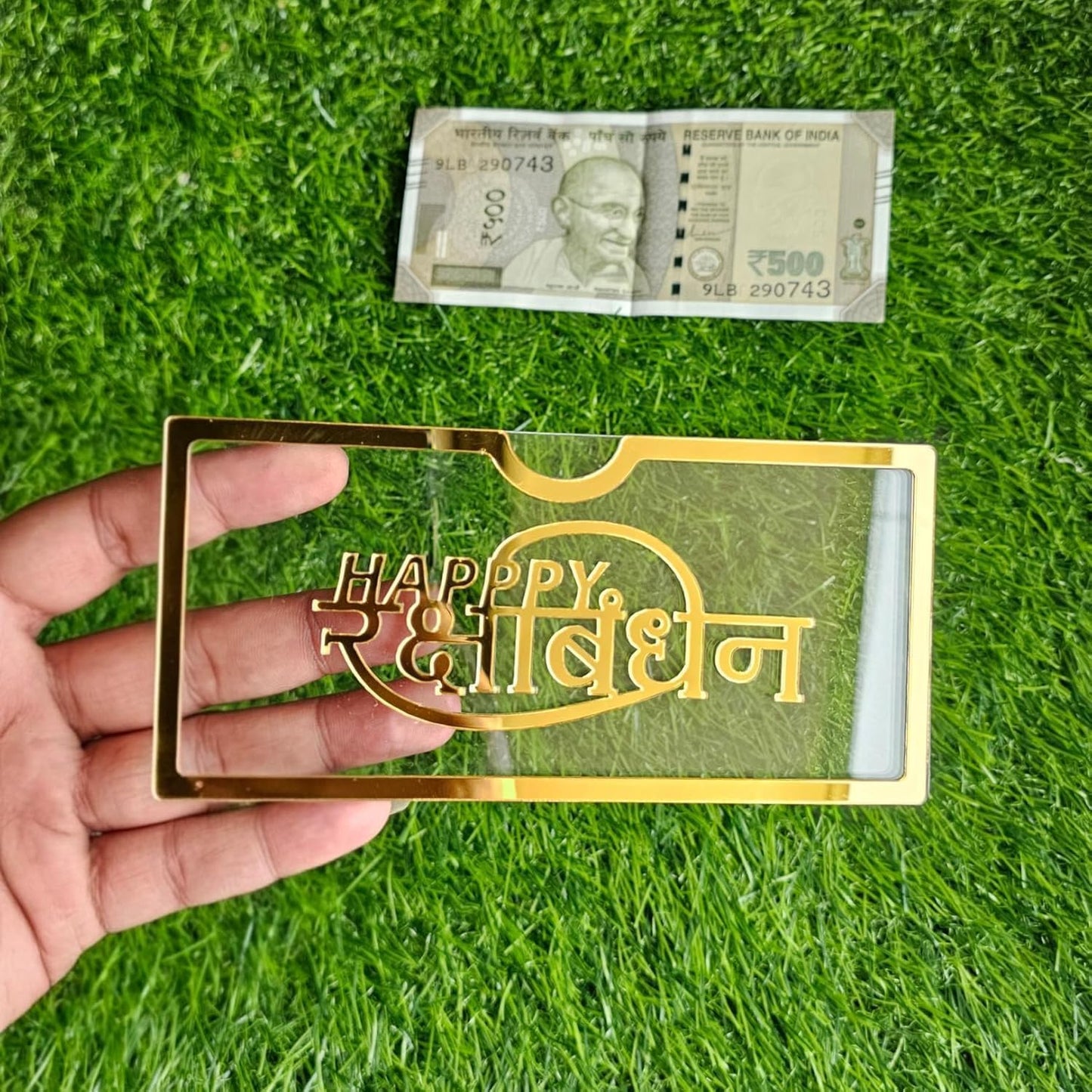 Rakhi Gift Envelope | Shagun Lifafa for ₹500 ₹200 ₹100 Note | Golden Raksha Bandhan Cash Cover for Brother Sister | Stylish Money Gift Box | Reusable Cash Gift Cover