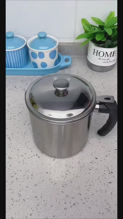 Oil Strainer Pot Grease Can - Stainless Steel Cooking Grease Container, Reuse Oil Storage (Best Oil Shaver) Can Container with Removable Filter Anti-Scalding Handheld, Lid for Cooking