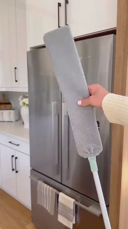 Emcgicc Retractable Gap Dust Cleaner, Microfiber Hand Duster, Under Fridge & Appliance Duster, Telescopic Dust Brush for Wet and Dry, Cleaning Tools for Home Bedroom Kitchen (1PCS)